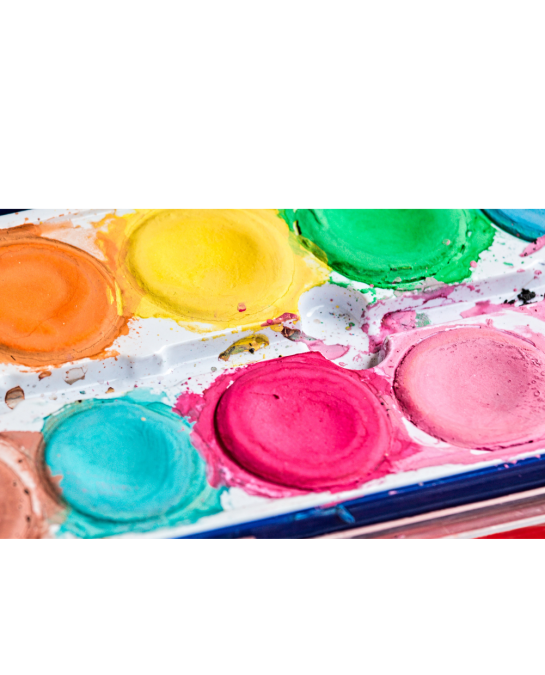 Palette d'aquarelle, joie des couleurs